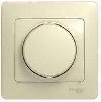 Светорегулятор поворотный с рамкой Systeme Electric Glossa 60-300Вт бежевый картинка